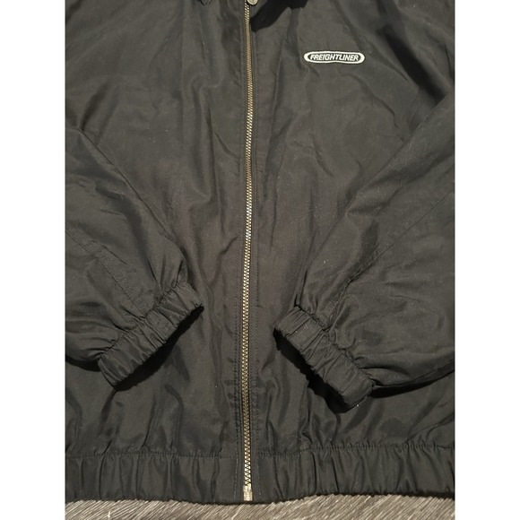 VTG Freightliner Jacket Mens L Black Destinations Bomber American Identity - Picture 15 of 16